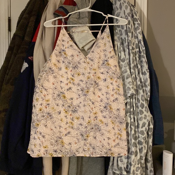 NWT LOFT BLUSH EYELET LINED WITH PALE FLOWERS SUMMER CAMISOL - Picture 8 of 8